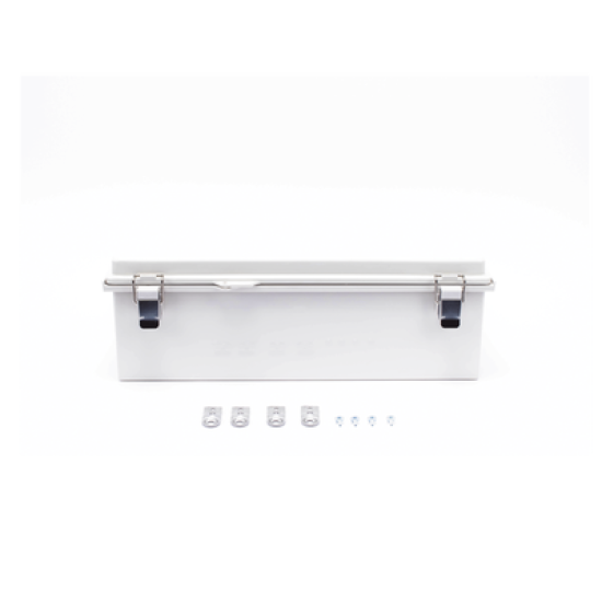 Gabinete de Plástico ABS, Uso en Intemperie IP66 (350 x 460 x 160 mm) Cierre por Broche Inoxidable y Permite Cerrado con Candado y Llave (Perno 5mm) No Incluido