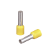 Ferrúl de cobre DIN Amarillo para Cable 10 AWG con largo 12 mm.  Paquete de 100 Piezas