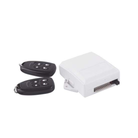 Receptor Universal con conexion directa al Keybus del panel de alarma con relevador auxiliar para abrir puertas de garage o aplicaciones de pulso momentaneo