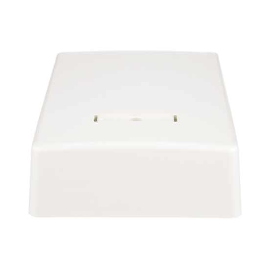 Caja de Montaje en Superficie, Con Accesorio para Resguardo de Fibra Óptica, Para 12 Módulos Mini-Com, Color Blanco Mate 