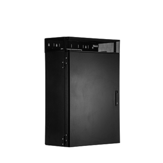 Gabinete de Montaje en Pared TrueEdge™, Con 6 UR para Equipo Activo y 6 UR para Paneles de Parcheo, Fabricado en Acero, Color Negro