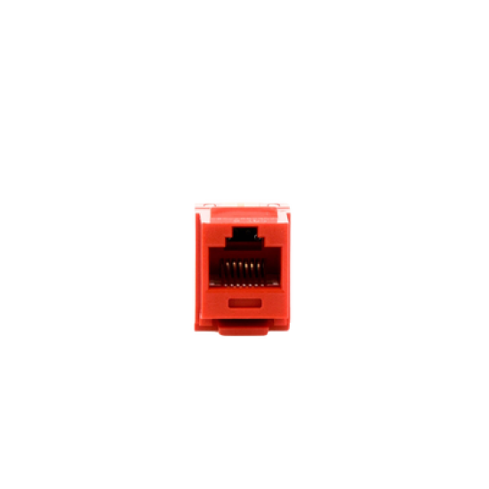 Conector Jack Estilo 110 (de Impacto), Tipo Keystone, Categoría 6, de 8 posiciones y 8 cables, Color Rojo