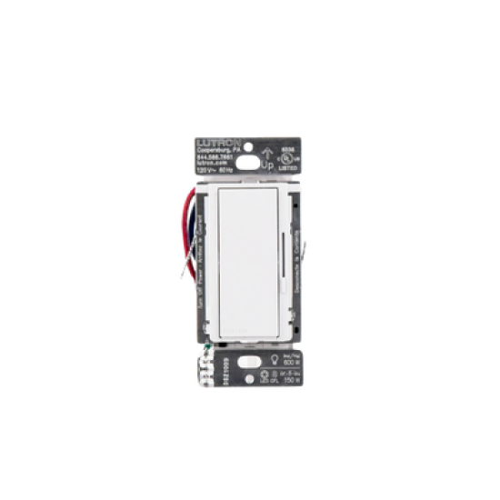 (Caseta Wireless) DIVA Atenuador de pared. Aumenta/Disminuye Intensidad de Iluminación.  No requiere cable neutro. 150W LED / 600W INC/HAL