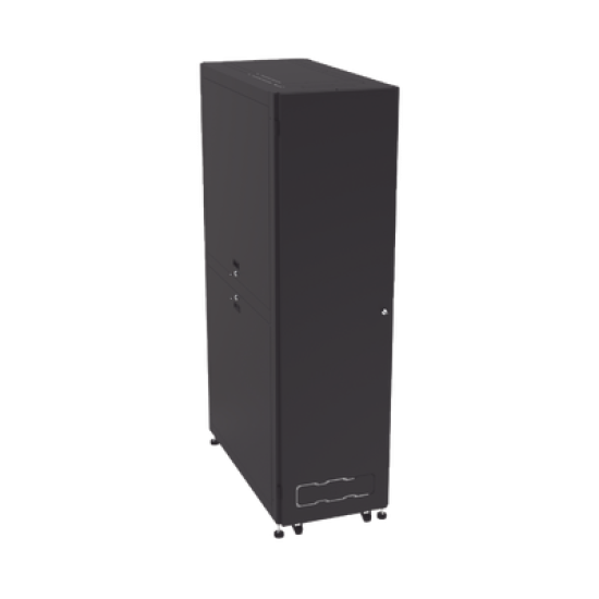 Gabinete Profesional para Telecomunicaciones de 45UR, 1200 mm Profundidad, Incluye 2 Organizadores Verticales de 45 Unidades de Rack, Se envía el Gabinete Armado.
