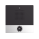 Mini video Intercomunicador para hotelería y hospitales, con diseño elegante, PoE, cámara 1Mpx, 1 botón, 1 relevador integrado de salida y entrada.