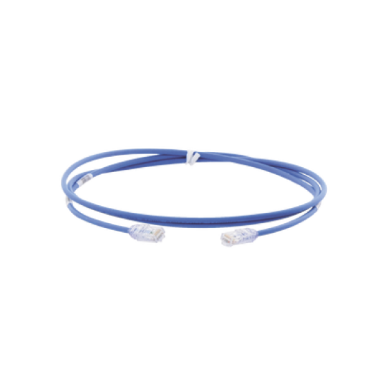 Cable de Parcheo UTP Cat6A, CM/LSZH, Diámetro Reducido (28AWG), Color Azul, 6ft