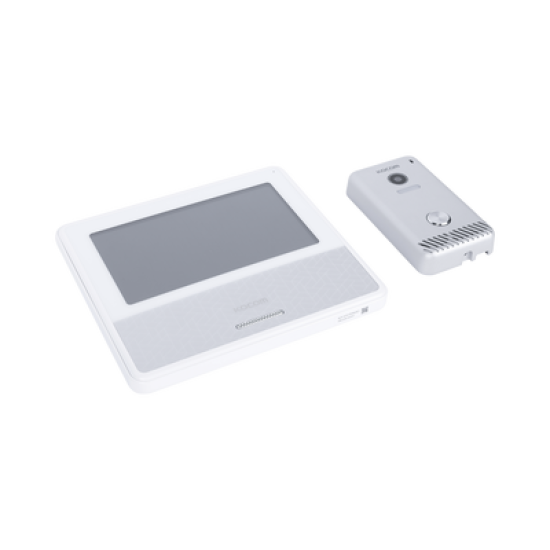 KIT DE VIDEOPORTERO IP COLOR BLANCO / Apertura con app / Súper elegante / Monitor WIFI / soporta 4 monitores y 2 frentes de calle / Alimentacion 110vca