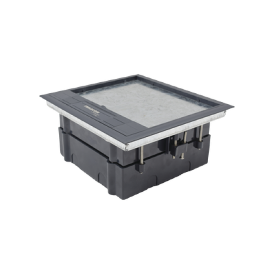 Caja de piso para dos módulos universales (Socket M2), para alimentación eléctrica y redes de datos (11000-33401) No incluye faceplates Caja de piso para dos módulos universales (Socket M2), para alimentación eléctrica y redes de datos (11000-33401) No incluye faceplates