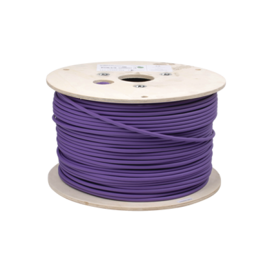 Bobina de Cable Blindado F/UTP de 4 Pares, Z-MAX, Cat6A, Soporte de Aplicaciones 10GBase-T, LS0H (Libre de Gases Toxicos), Color Violeta, 305m