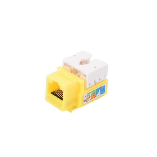 Módulo Jack Keystone Cat5e con terminación 110 (Punchdown) para faceplate - Color Amarillo