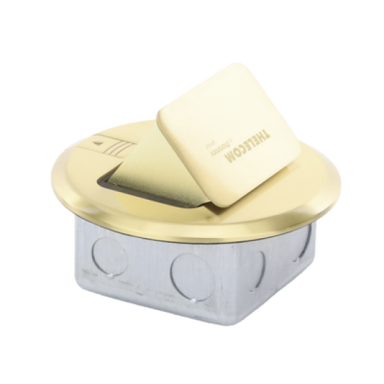 Mini caja de piso redonda para datos o conectores tipo Keystone, color bronce (3 contactos) (11000-12102) 