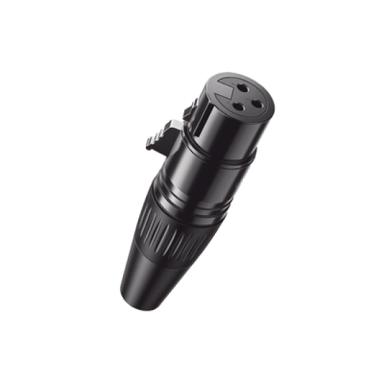 Conector de Audio XLR Tipo Canon Hembra / PVC / ABS / Aleación Zinc / Anti Oxidante / Anti Caida / Sin Aflojarse /Apertura Ajustable de 6.0 a 7.0 mm / Soldable