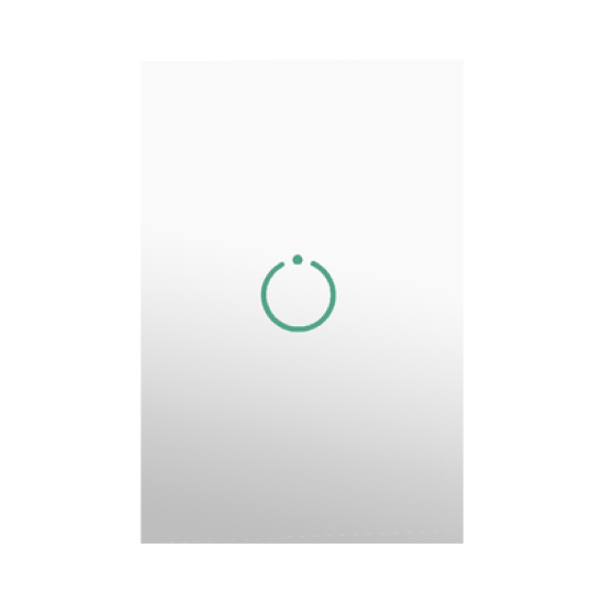 (ZWAVE) Interruptor On/Off panel táctil touch inalámbrico Zwave Plus 1 boton. No requiere cable neutro, Compatible con Hubitat HC8, Álula  M2M, otros 