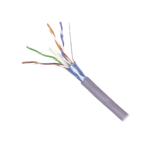 Bobina de Cable Blindado F/UTP de 4 Pares, Z-MAX, Cat6A, Soporte de Aplicaciones 10GBase-T, CM, Color Gris, 305m
