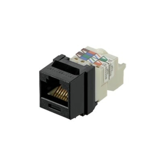 Conector Jack Estilo TP, Tipo Keystone, Categoría 6, de 8 posiciones y 8 cables, Color Negro Conector Jack Estilo TP, Tipo Keystone, Categoría 6, de 8 posiciones y 8 cables, Color Negro