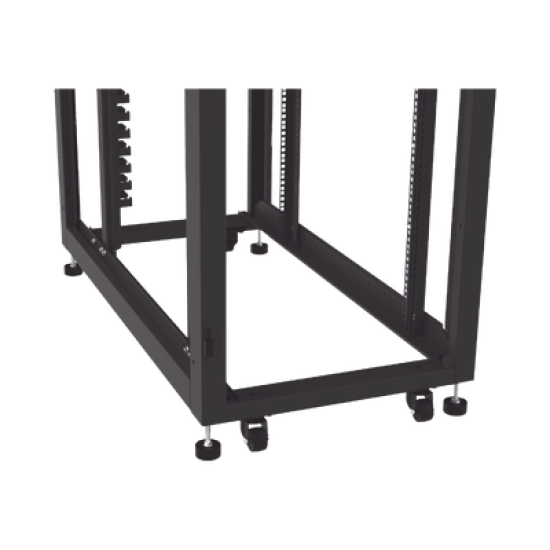 Gabinete Profesional para Telecomunicaciones de 45UR, 1200 mm Profundidad, Incluye 2 Organizadores Verticales de 45 Unidades de Rack, Se envía el Gabinete Armado.