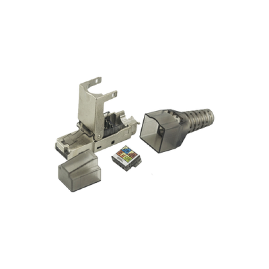 Plug RJ45 Blindado Categoría 6A -Sin herramienta, para terminación en campo 