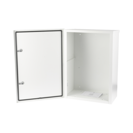 Gabinete para instalación de 2 Baterías PL110D12, Fabricado en Lámina Galvanizada, Accesorios para piso o poste (No incluidos)