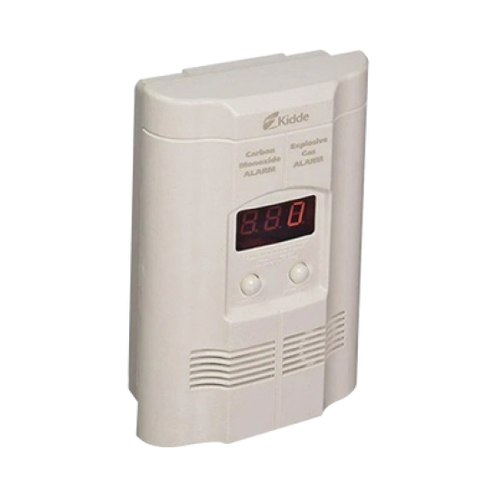 Detector Autónomo de Monóxido de Carbono (CO) y Gases Explosivos (Propano y Metano) â”‚Pantalla Digital â”‚ Conexión Directa a 120 VCA â”‚ Batería de Respaldo Incluida 
