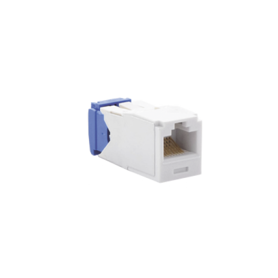 Conector Jack RJ45 Estilo TG, Mini-Com, Categoría 6A, de 8 posiciones y 8 cables, Color Blanco