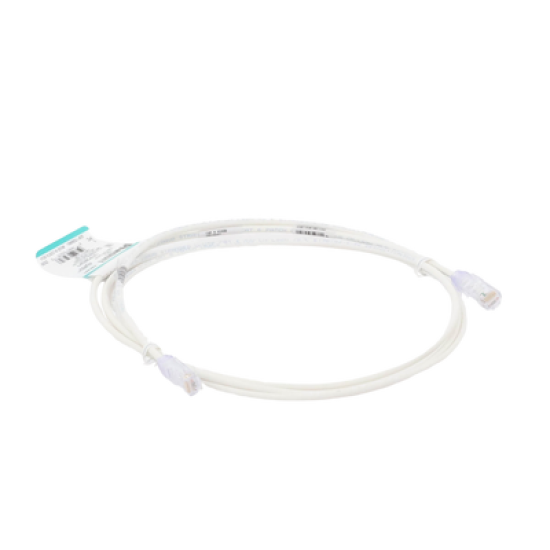 Cable de Parcheo TX6, UTP Cat6, Diámetro Reducido (28AWG), Color Blanco Mate, 7ft 