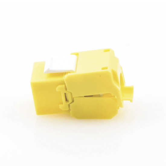 Módulo Jack Keystone Cat6 (toolless), con terminación en ángulo 180 º Color Amarillo, Compatible con Faceplate y Patchpanel Linkedpro