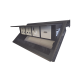 Caja Horizontal tipo Hub para escritorio color negro, con 1 Puerto HDMI Hembra-Hembra, 1 puerto RJ45 Cat6,  2 Puertos USB (Solo carga),  y 2 Contactos eléctricos universales
