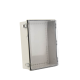 Gabinete Plástico ABS, Puerta Transparente, Uso en Intemperie (350 x 460 x 160 mm) Cierre por Broches Inoxidables y Permite Cerrado con Candado y Llave (Perno 5mm) No Incluido