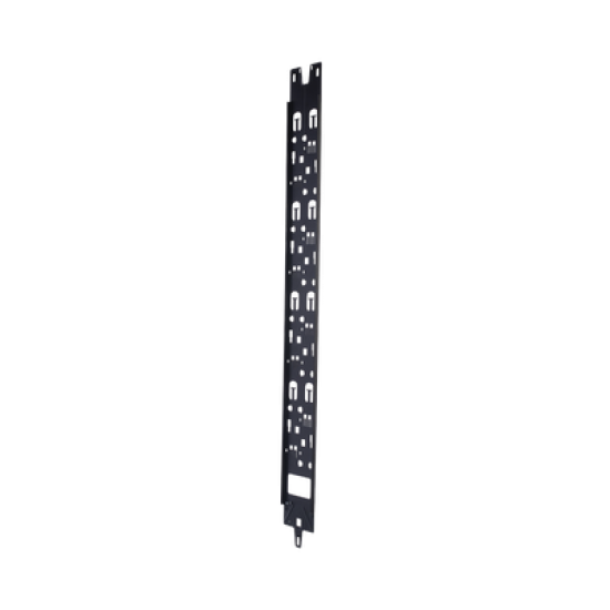 Panel Administrador de Cables Vertical para Gabinete FlexFusion™ de 45RU, Acepta Anillos en D, Anillos S1DR, S2DR y L; S1LR, S2LR, Color Negro