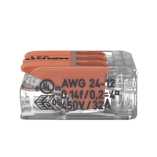 Conector Compacto para 1 Cable de Entrada 2 Cables de Salida / Cables Compatibles 28AWG-12AWG