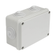 Caja de derivación de PVC Auto-extinguible con 6 entradas, tapa atornillada, 120 x 80 x 50 mm (4.74 x 3.15 x 1.97 in), Para Exterior (IP55)