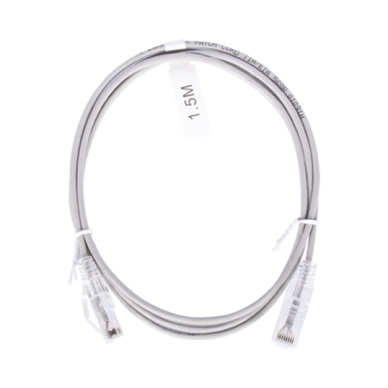 Cable de Parcheo Slim UTP Cat6 - 1.5 m Gris Diámetro Reducido (28 AWG)