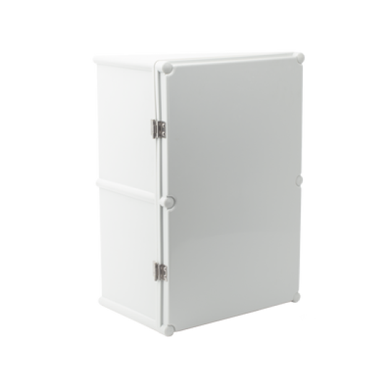 Gabinete Plástico para Exterior (IP65) de 560 X 380 x 265 mm Cierre por broche. 