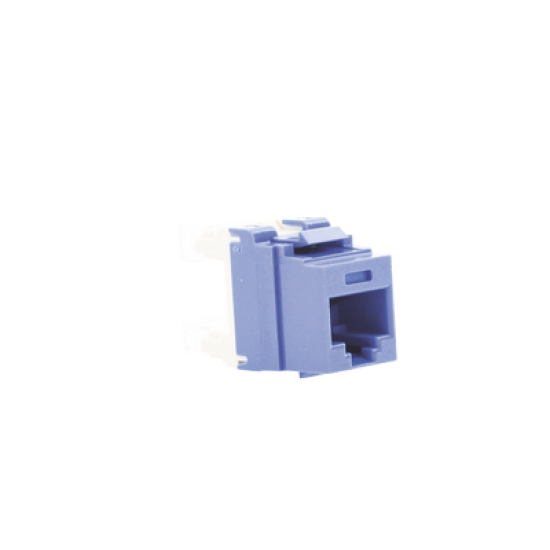 Conector Jack Estilo 110 (de Impacto), Tipo Keystone, Categoría 5e, de 8 posiciones y 8 cables, Color Azul 
