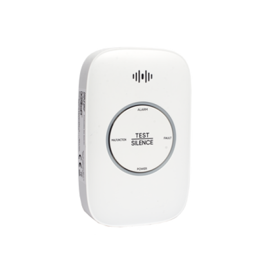 (HikFire) Detector de Gas Natural Metano (CH4) / Alarma Temprana / Salida para cierre de Válvula y/o  activación de Ventilador / Protección IP30 / Alarma de 70dB a 115dB a 1 metro de distancia