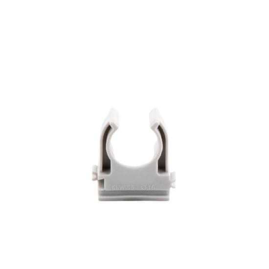 Soporte de presión (Abrazadera), PVC Auto-extinguible, abierto para tubería de 16 mm 