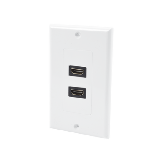 Placa de pared de 2 puertos HDMI hembra a hembra 