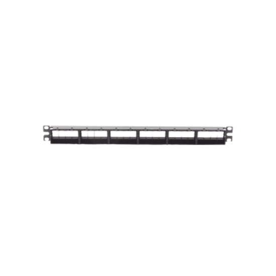 Panel de Parcheo Modular Keystone (Sin Conectores), Numerado y Espacio para Etiquetas, de 24 puertos, 1UR