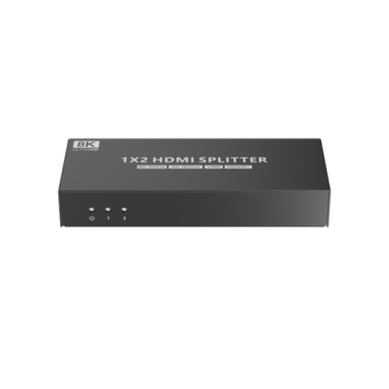 Splitter HDMI 1x2 | Velocidad de trasmisión 48 Gbps| Resolución 8k | Salida de audio| HDCP 2.3