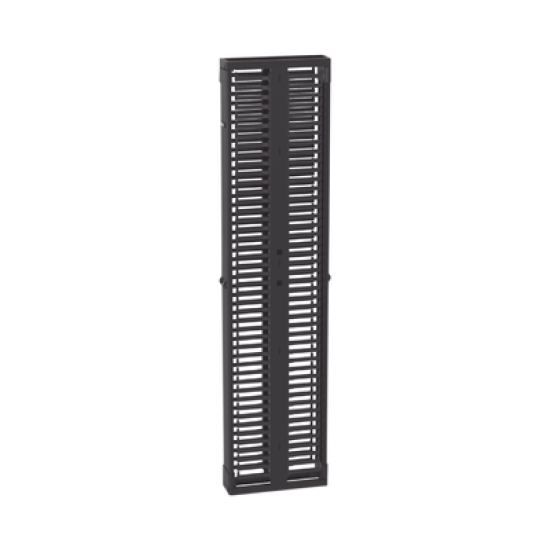 Organizador Vertical PatchRunner™, Doble (Frontal y Posterior), Para Rack Abierto de 45 Unidades, 6in de Ancho, Color Negro