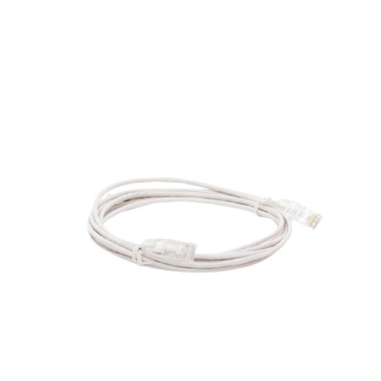 Cable de Parcheo Slim UTP Cat6 - 3 m Blanco Diámetro Reducido (28 AWG)