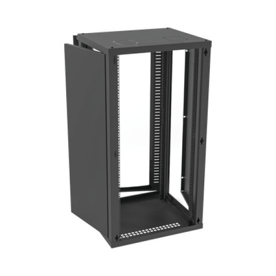 Gabinete para Montaje en Pared, Puerta de Cristal Templado, Cuerpo Fijo con Rack 19