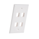 Placa de pared de 4 puertos, Keystone, Color Blanco 