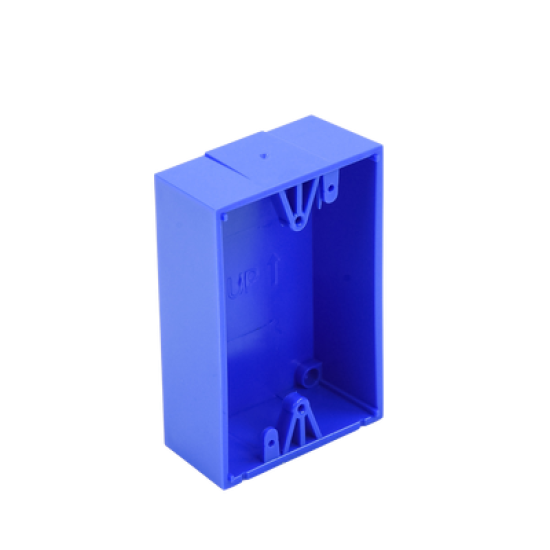 Caja trasera de montaje color azul para estaciones de parada STOPPER