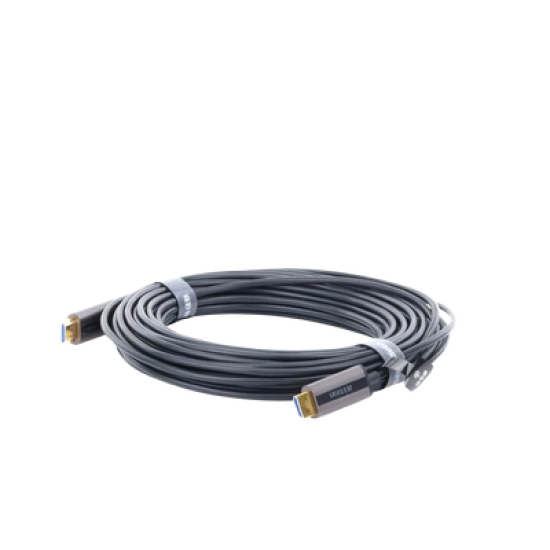 Cable HDMI de 15 Metros por Fibra Óptica 4K@60Hz | Fibra de 4 núcleos + Cobre estañado de 7 núcleos | Compatible con HDMI 2.0 | Alta velocidad 18 Gbps | 3D | HDR | Carcasa de  Zinc | Premium | 2 Años de Garantía.