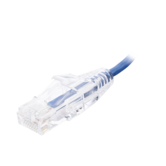 Cable de Parcheo Slim UTP Cat6 - 20 cm Azul Diámetro Reducido (28 AWG)