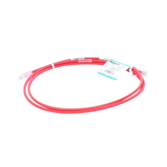 Cable de Parcheo UTP Cat6A, CM/LSZH, Diámetro Reducido (28AWG), Color Rojo, 7ft
