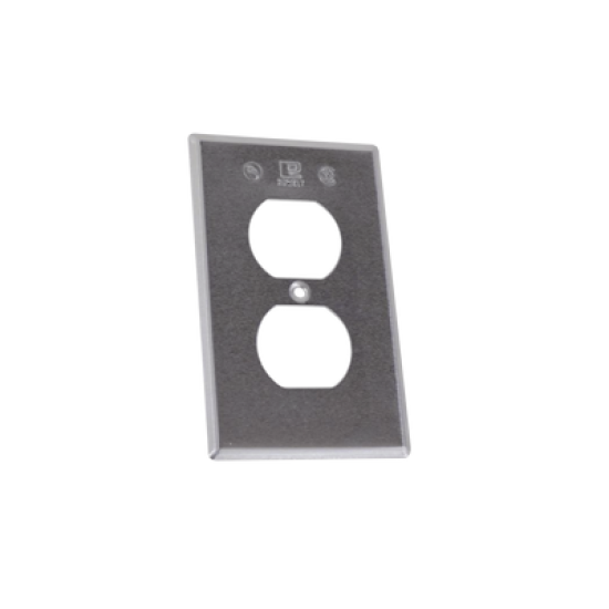 Tapa rectangular para contacto dúplex de aluminio tipo RR a prueba de intemperie.