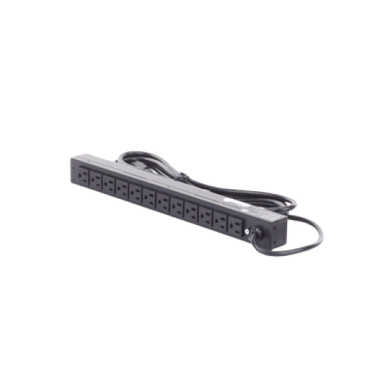 PDU Básico Para Distribución de Energía, Con 12 Tomas NEMA 5-15R Traseras, 1UR, 15 Amp, 120 Vca