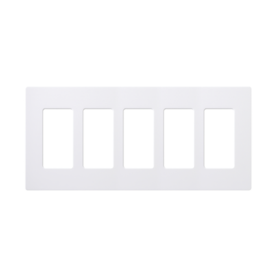 Placa de pared 5 espacios, para atenuador (dimmer), switch ó control remoto PICO inalámbrico